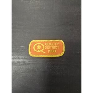 1989 BSA Quality District Patch Boy Scouts of America Embroidered Badge Vintage